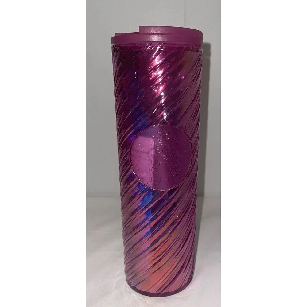 Starbucks‎ Acrylic Pink 2022 Christmas Spiral Tumbler 16oz New